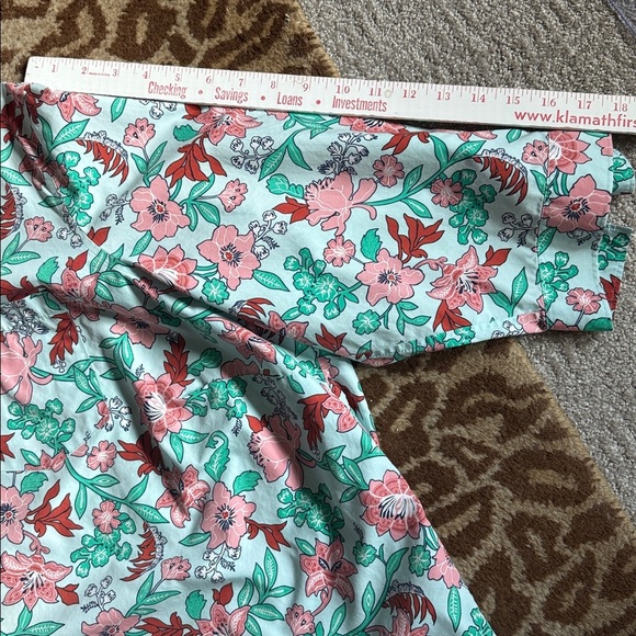 Lands End Floral Print Button Down Supina Cotton blouse Top plus size Womens 26W - Picture 12 of 12